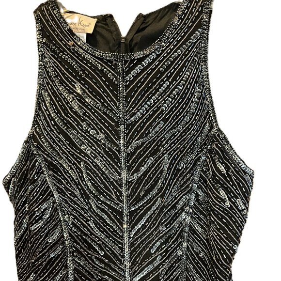 Laurence Kazar Silk Beaded Top, Size M - Picture 1 of 5